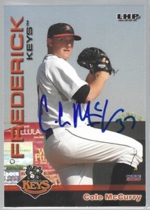 2010 Choice Frederick Keys #15 Cole McCurry IP autograph signed card