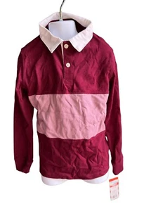 Cat And Jack Shirt Boys S 6/7 Red/pink Long Sleeve - Picture 1 of 3