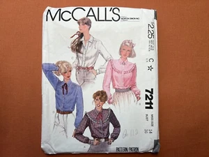McCall's Sewing Pattern 7211 Misses Blouses Size 14 Bust 36 Cut Complete - Picture 1 of 3