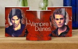 Vampire Diaries Mugs - Set of two. Features Damon & Stefan Salvatore. Ideal Gift - Picture 1 of 3