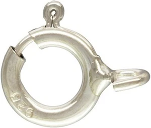 60 Qty. Morsetti Anello Molla 5 mm con Anello Aperto .925 Argento Sterling - Foto 1 di 1