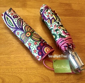Vera Bradley Automatic Umbrella VIVA LA VERA PINK Multicolor Floral RARE NWT New - Picture 1 of 8