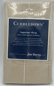 Cuddledown King 1 Sham Solid Sateen Sand 400TC 21”x37” Wrinkle Resistant Finish - Picture 1 of 3