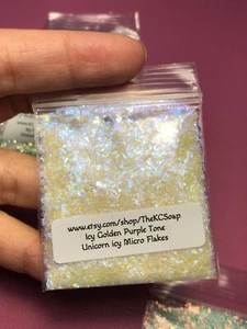 TBP Solvent Resistant GOLDEN PURPLE UNICORN MICRO FLAKES Glitter Epoxy US Seller - Picture 1 of 2