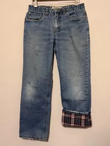 🥶 MOUNTAIN KHAKIS Flannel Lined 34x32 100% Cotton Jeans - Picture 1 of 11