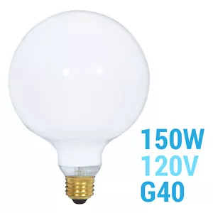 Bulbrite 350150 Globe Bulb G40 Medium Screw E26 150W 120V 2700K Warm White - Picture 1 of 4