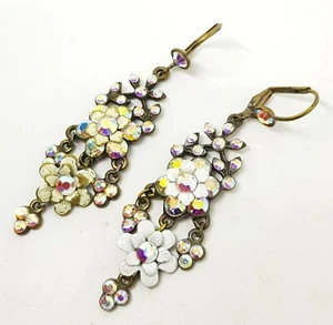 earrings Michal Negrin Romantic hand made Crystals FLOWER 25444 - Picture 1 of 4