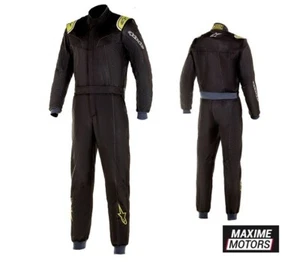 Tuta ALPINESTARS STRATOS nera/green lime taglia 52 con ologramma FIA rally pista - Imagen 1 de 1