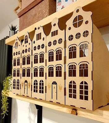 Set of 5 Dutch House Magazine Paper Storage file holders wood plain - Image 1 of 4