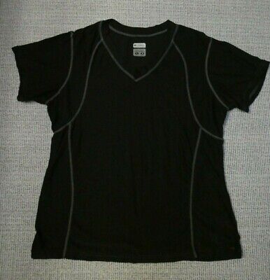 Columbia Titanium Women's Black Print Stretch Short-sleeved T-shirt Sz L • 16.99€