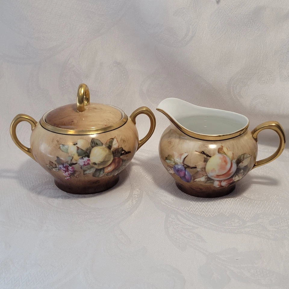 Juego de leche de azúcar y crema Royal Munich vintage patrón de grano de madera de Baviera Foto 1 de 4