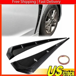 2pcs Carbon Fiber Car Side Fender Vent Air Wing Cover Trim Exterior Accessories - Picture 1 of 10