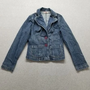 Papaya Jacket Womens Medium Blue Denim Pockets Casual - Picture 1 of 9