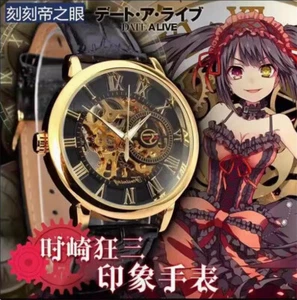 Orologio da polso DATE A LIVE Tokisaki Kurumi Anime Unisex Pelle Orologio Otaku Regalo - Foto 1 di 5