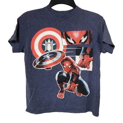 Marvel Captain America Civil War Spider-Man Boys T-Shirt Size Large 10-12 - Image 1 of 4