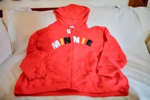 NEW Disney Minnie Mouse Sweatshirt Fleece Jacket Zip UP Hoodie XXL Red *RARE* - Picture 1 of 5