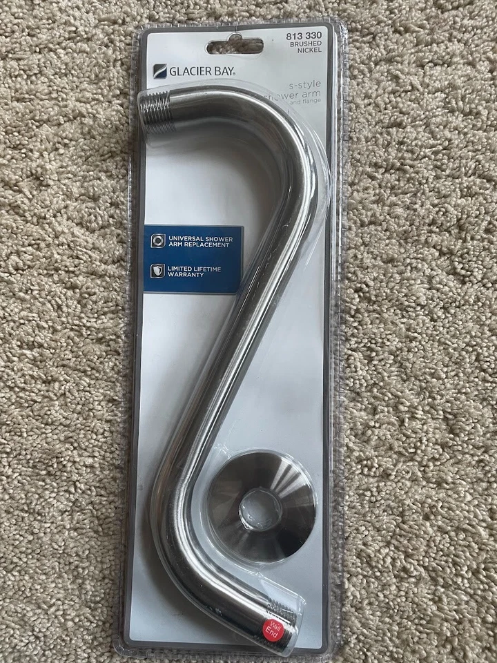 No1 Glacier Bay 3075-514 11in S-style Shower Arm and Flange in Brushed Nickel