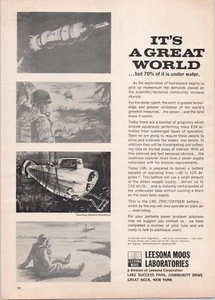 Batería submarina Leesona Moos Oceanic Power Tech anuncio impreso 1967 - Imagen 1 de 5