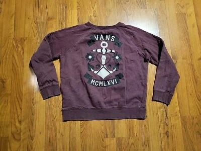 Vans Sudadera Lg 44"x 24" Granate Manga Larga Algodón Pullover Monopatín  Foto 1 de 4