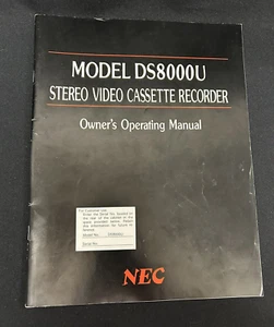 NEC DS-8000U Stereo Video Cassette Recorder Bedienungsanleitung - Bild 1 von 2
