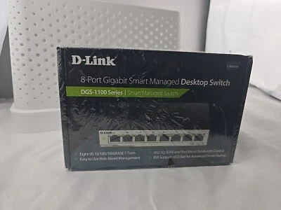 D-Link DGS-1100 Series 08 F 8-Port Gigabit Smart Managed Desktop Switch Rare - Image 1 of 4