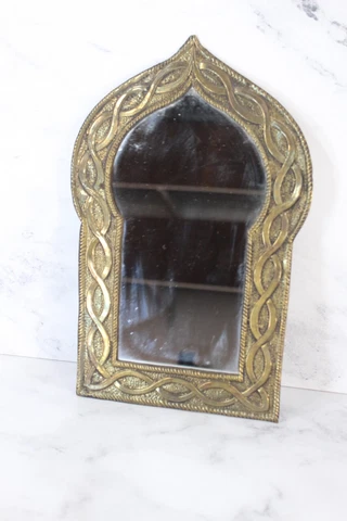 VINTAGE Brass Mirror Hanging Piece Victorian Style Cover
