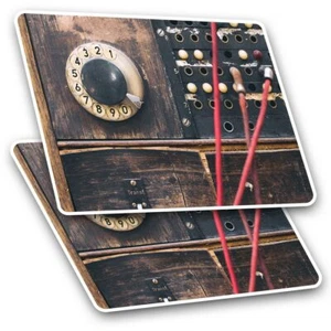 2 x Rechteck Aufkleber 7,5 cm - Vintage Telefonzentrale Retro Kriegszeit Cool Gif - Bild 1 von 9