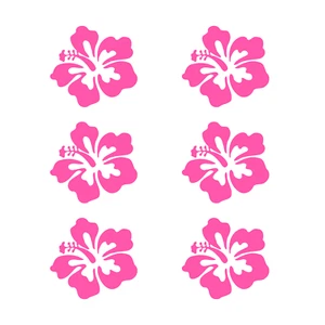 Hibiscus Flower Vinyl Decal 6-Pack – Pink Floral Stickers for Car, Tumbler, Deco - Picture 1 of 4