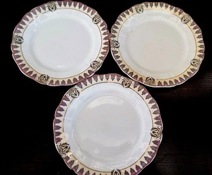 Rare E. Hughes & Co. Staffordshire England China Bread Plates Scalloped Edge x3 - Picture 1 of 1