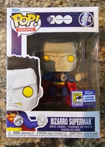 Funko POP! DC Bizarro Superman 474 SDCC 2023 Exclusive w Official Con Sticker - Picture 1 of 2