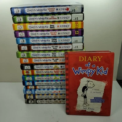 Diary Of A Wimpy Kid 1-17 Lot Set Hardcover and Paperback Ex Library Jeff Kinney - Image 1 of 3