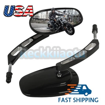 Espejos retrovisores negros de 8 mm para Harley-Davidson Night Train Road Glide Road King Foto 1 de 4