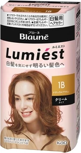 Kao Blaune Lumiest Colore Capelli, 1B Tipi di Crema Marrone Naturale 108g dal Giappone - Foto 1 di 8