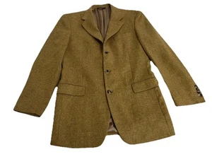 Blazer Brooks Brothers 40 Loro Tela Cachemira y Cabra Pelo Dorado Mostaza - Imagen 1 de 11