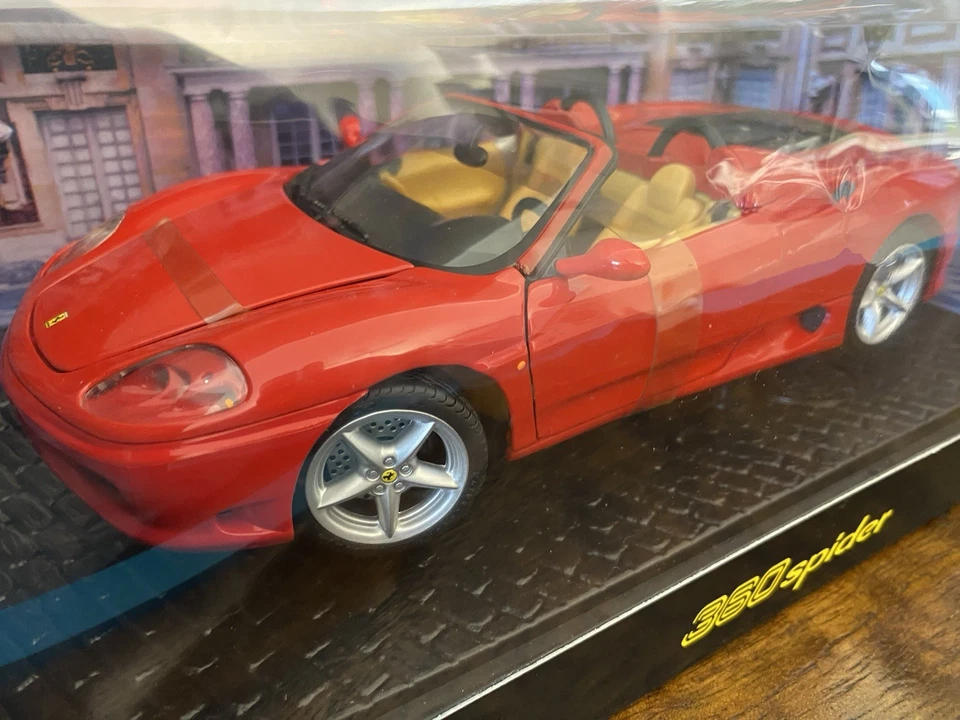 Hot Wheels 1:18 Ferrari 360 Spider Red Diecast Supercar - NEW Unoped Carton - Image 1 of 4