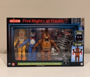 FIVE NIGHTS AT FREDDY'S Juguete Freddy Bonnie Chica Mangle Paquete de 4 Figuras Ojos Brillan - Imagen 1 de 2