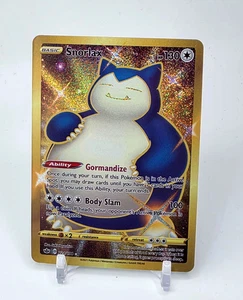 Custom SPARKLING GOLD HOLO SNORLAX Vmax Card READ DESCRIPTION BELOW - Picture 1 of 2
