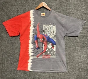 Vintage 2004 Marvel Spiderman Movie Promo Blue & Red Textured T Shirt Size XL - Picture 1 of 11