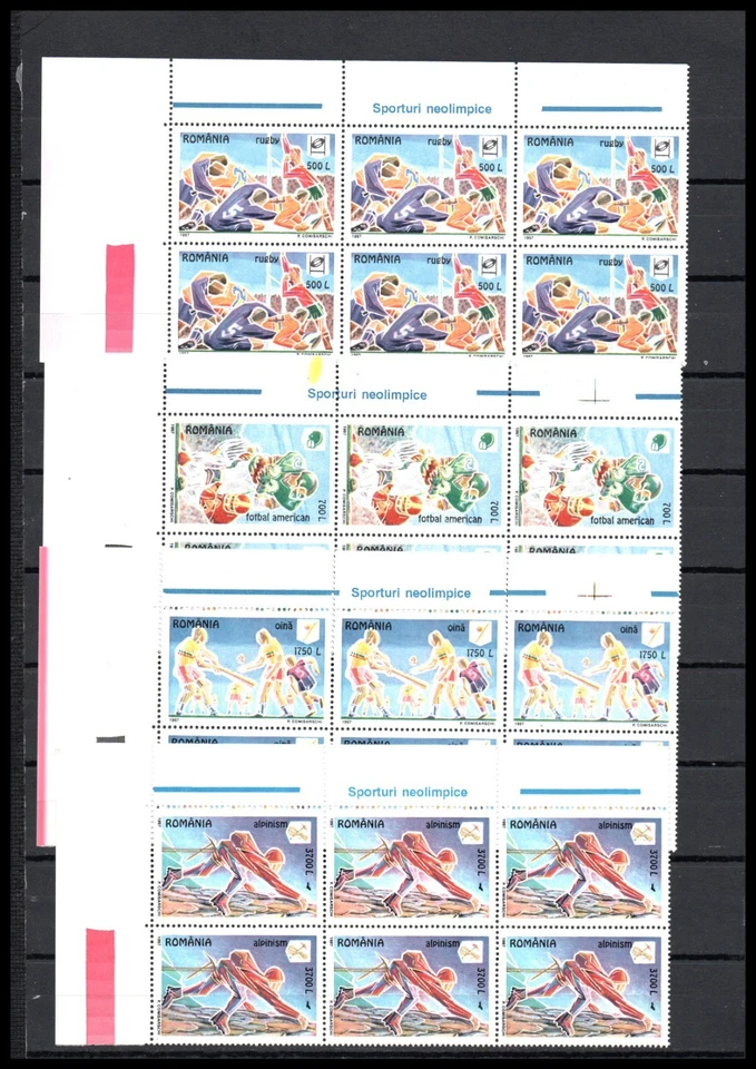 Romania 1997, Blocks of xix, Sports, Rugby, Alpinism  **/MNH - Image 1 of 1