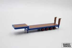 Herpa Tieflader gekröpft 4achs blau mit Auffahrrampen 1:87 /H23141 - Bild 1 von 1