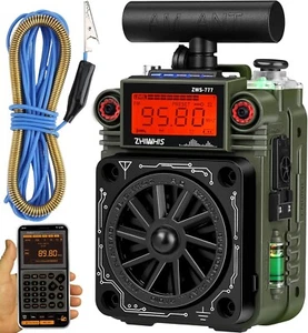 ZHIWHIS AM FM Shortwave Radio with Bluetooth and NOAA Alert, Small Rechargeable - Picture 1 of 9