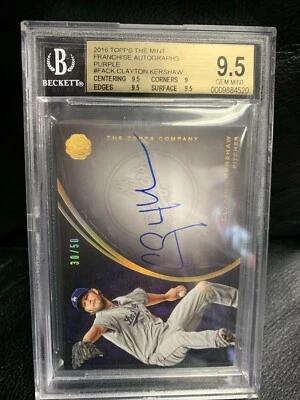 2016 Topps The Mint Clayton Kershaw Auto Dodgers BGS 9.5 Autograph 30/50 - Image 1 of 2