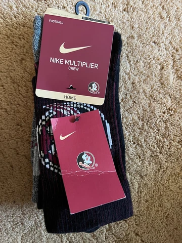 NIKE Multiplier Florida State Seminoles Football Crew Socks Home Away Large Cover