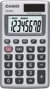 Casio HS-8VA Solar Powered Function Calculator Standard 8 Digit LCD display 2.1" - Picture 1 of 2