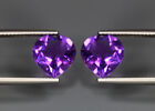 4.26 Cts_unique Hi End Luster_100 % Natural Matching Heart Pair Purple Amethyst