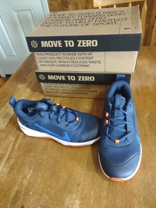 Nib Boys Girls Nike Omni Multi-court Sneakers Size 6 Youth Midnight Navy/Orange - Picture 1 of 5