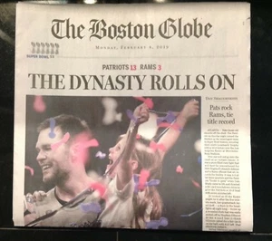 Tom Brady Tampa Win Super Bowl LIII 53 Boston Globe Feb 4 2019 Zeitung - Bild 1 von 9