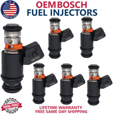 x6 OEM BOSCH Fuel Injectors 1997-03 Volkswagen Eurovan Golf Jetta 2.8L /IWP-022/ - Image 1 of 4