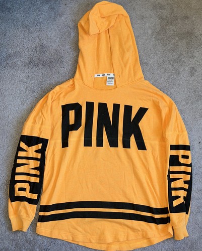 UNDERCOVER Felpa con cappuccio gialla rosa Victorias Secret taglia media