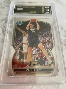 ZACH EDEY PURDUE 2022 BOWMAN CHROME UNIVERSITY ROOKIE RC # 79 GRADED 10 L@@K - Bild 1 von 2